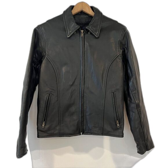 Unik Ultra Motorcycle Jacket Black Leather Full Zip Removable